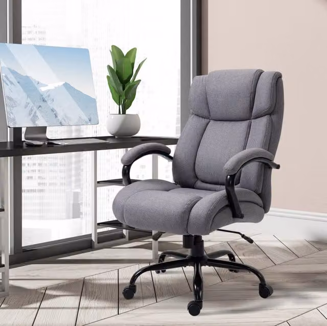 Sedia da ufficio ergonomica grigio chiaro, portata 220 kg