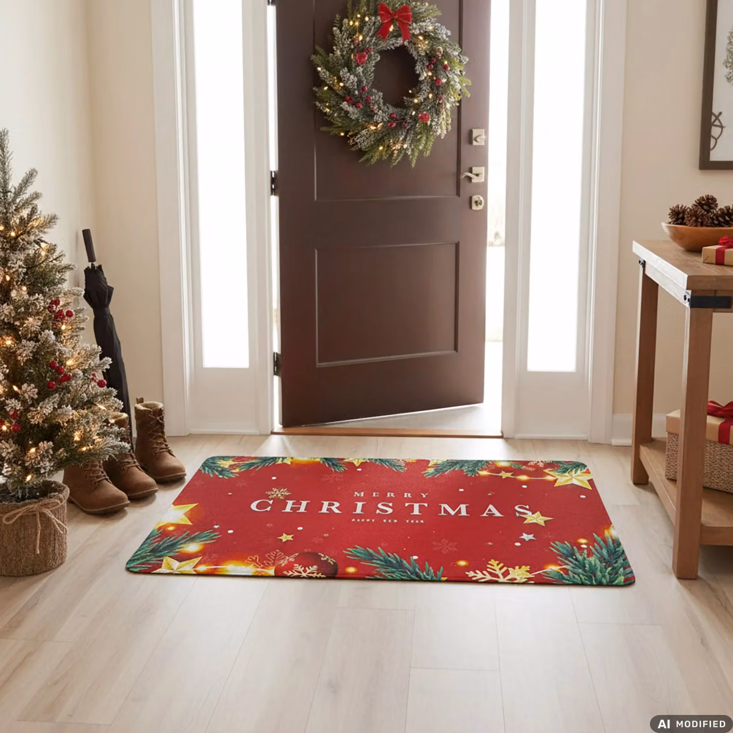 Vestiamo Casa Gran Natale - Tappeto Natalizio Multiuso Antiscivolo Multicolore L: 80 cm, P: 50 cm – 2