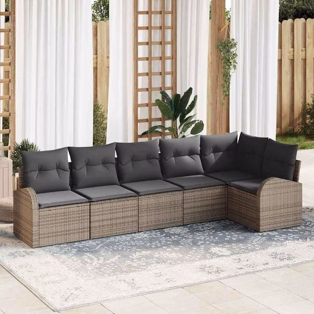 Maison Exclusive - Set Divano da Giardino Grigio polyrattan