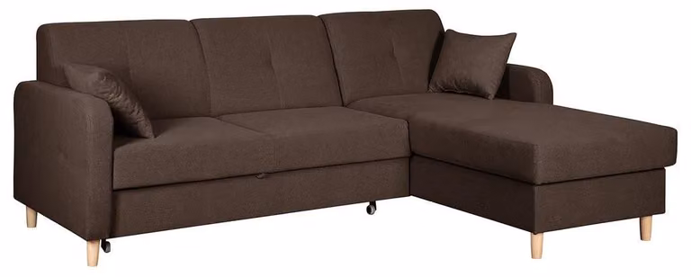 Design Ecksofa Schlafsofa Bettfunktion Couch Textil Polster Sofas Kasten