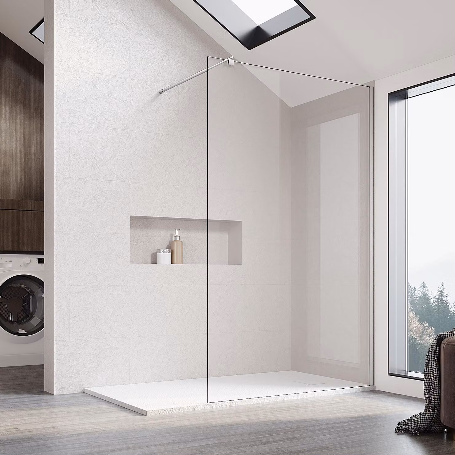 Cabina doccia SONNI 110 x 200 cm doccia walk in 8 mm NANO cabina doccia in vetro incl. stabilizzatore 110 cm