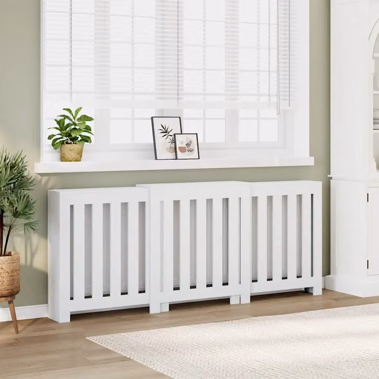 Copertura per radiatori vidaXL in legno MDF Bianco L 205 cm x P 21,5 cm x H 83,5 cm