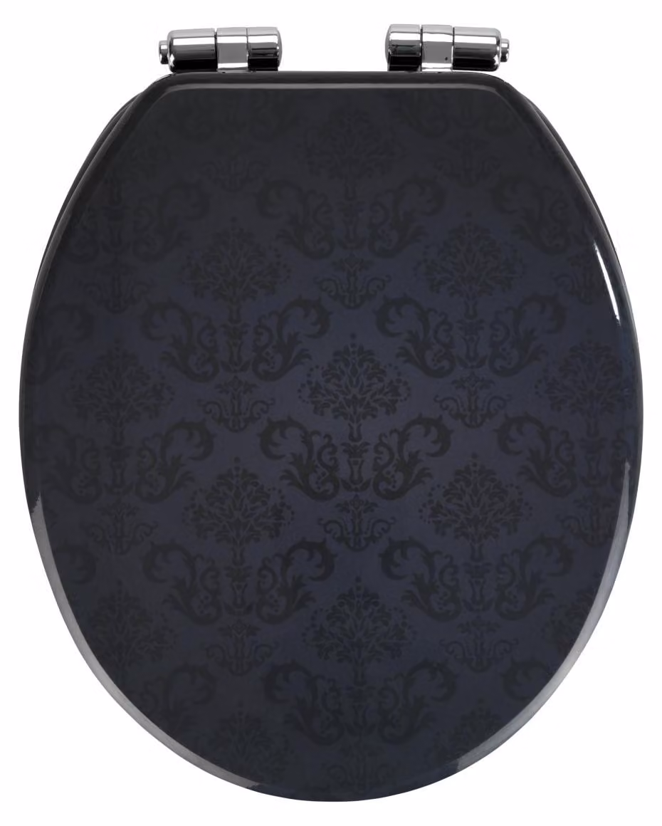 WENKO WC SEAT Bellevue, bicchieri con chiusura morbida per il coperchio del sedile del wc, ornamenti in MDF