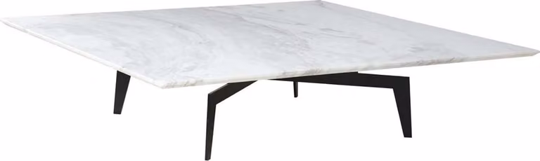 Tavolino Casa Padrino bianco/nero 123 x 123 x h. 28,5 cm - Tavolo da salotto quadrato con piano in marmo - Mobili da salotto - Mobili - Arredamento per il soggiorno