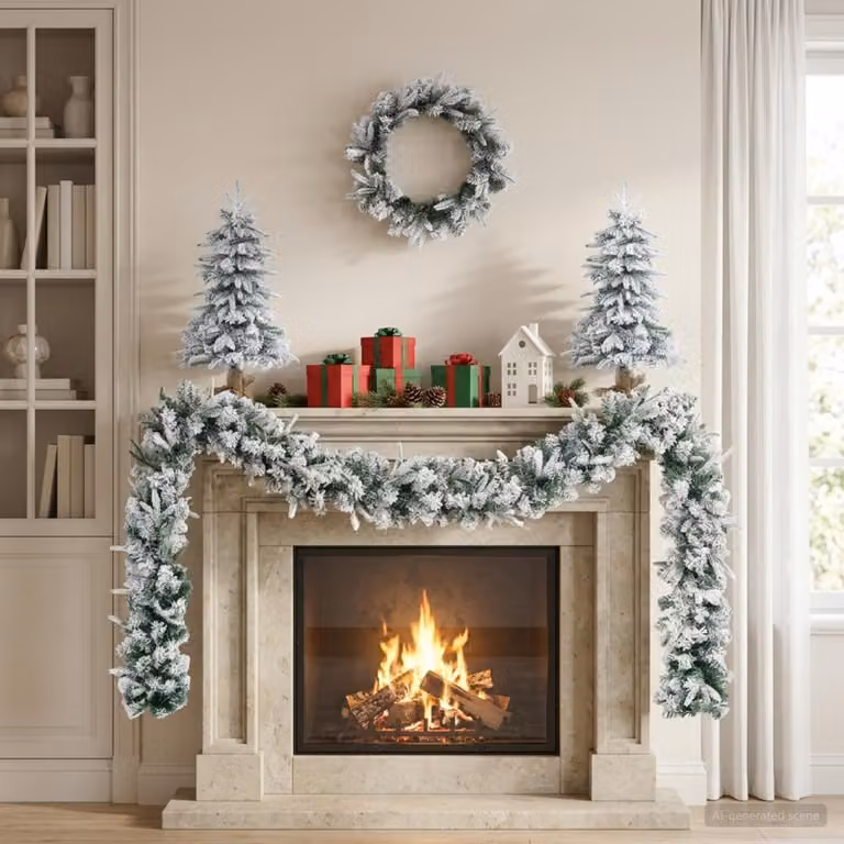 Albero di Natale in miniatura, 60 cm, in PVC e PE, verde e bianco