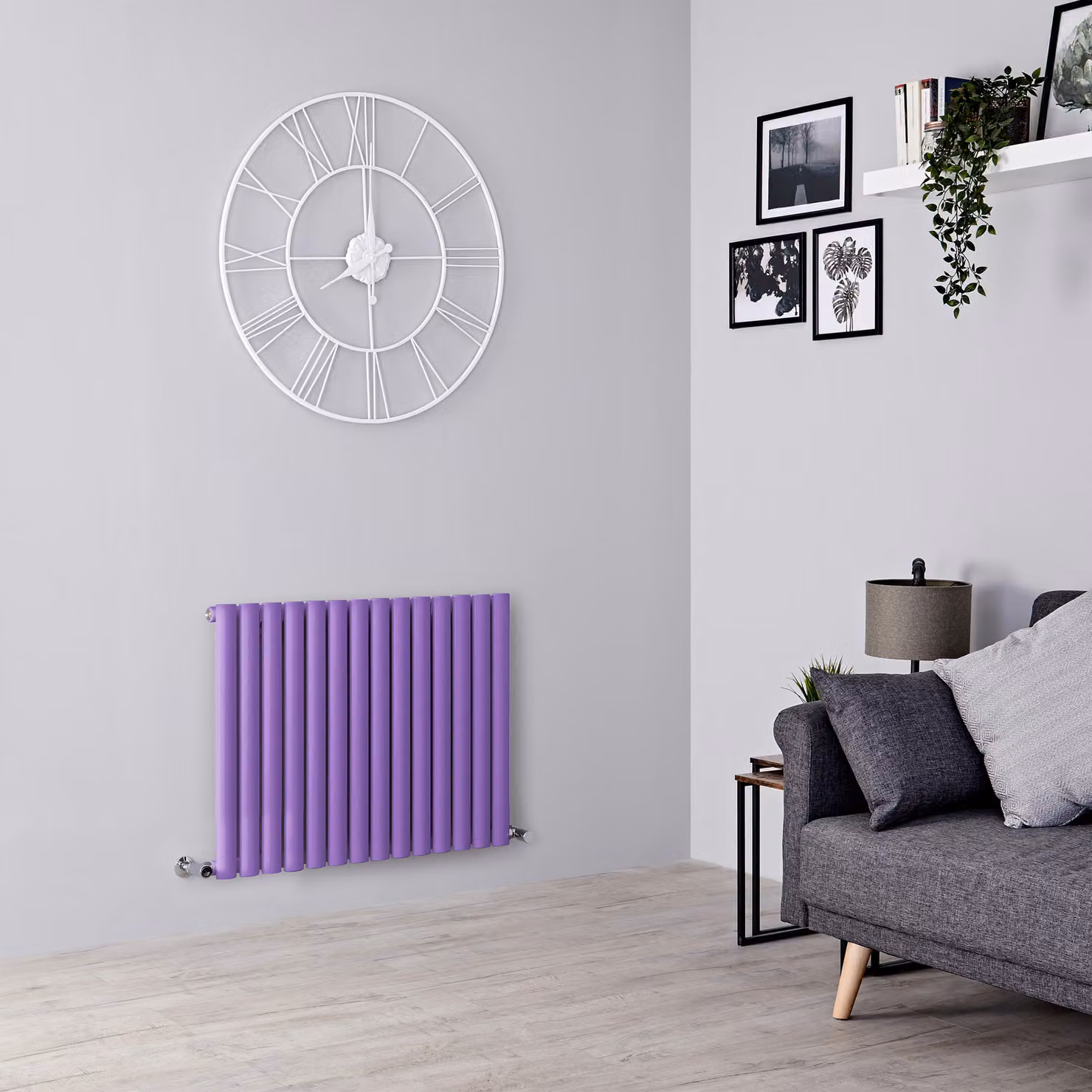 Radiatore di Design Orizzontale  Viola (Lush Purple) -  635mm x 826mm - Pannello Singolo  - Revive