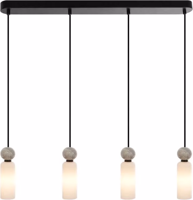 Lampada a sospensione SANTOS nera 4 luci G9 Italux