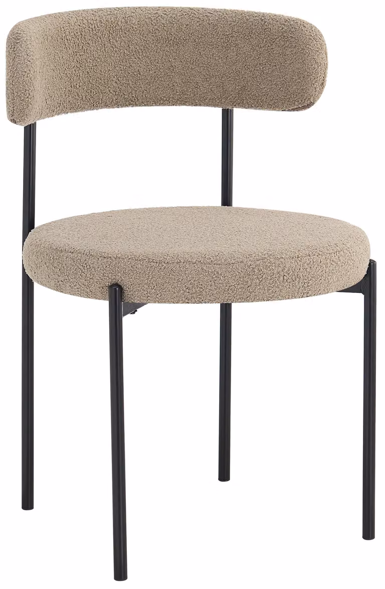 Selsey Femiss - Poltrona imbottita, tessuto bouclé color beige scuro, 50 cm