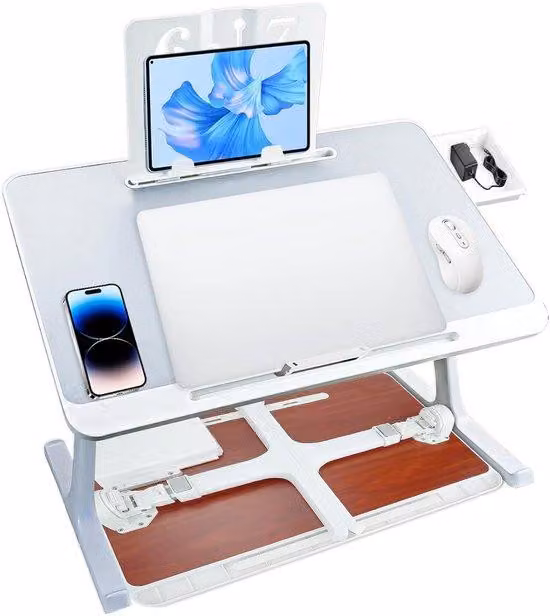 Scrivania da lavoro wireless - Flessibile e portatile - Con telaio leggero in alluminio - Perfetta per lavorare da casa.