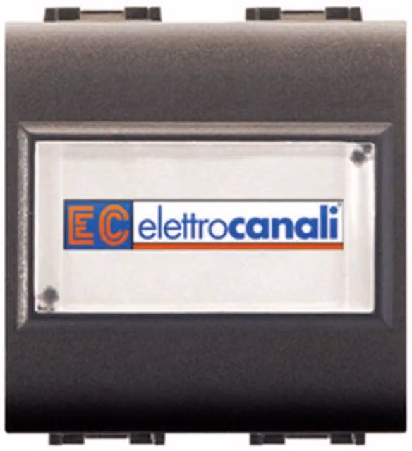 Pulsante con Portanome Life 4025 Elettrocanali Grigio Antracite, 6 Pezzi