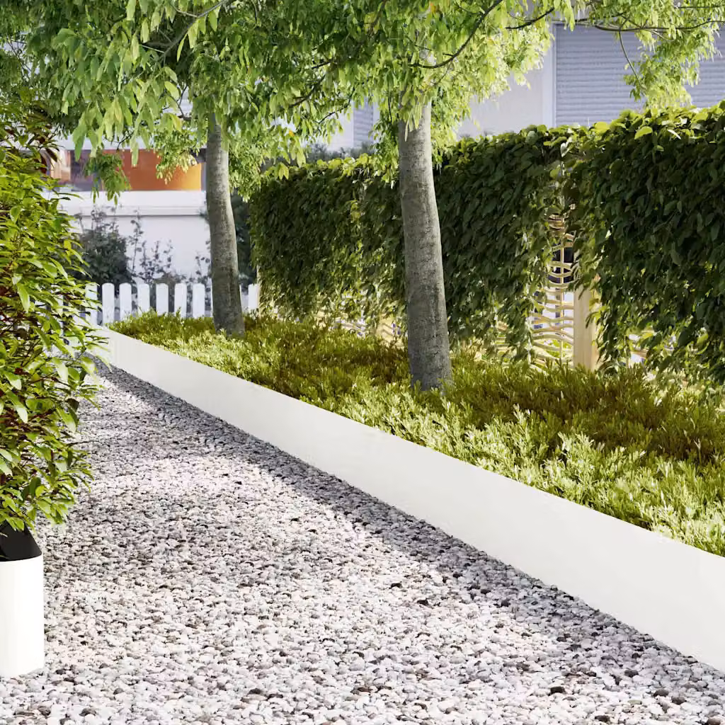 Set di 20 bordure per prato vidaXL in acciaio bianco L: 100 cm, H: 30 cm, P: 0,05 cm
