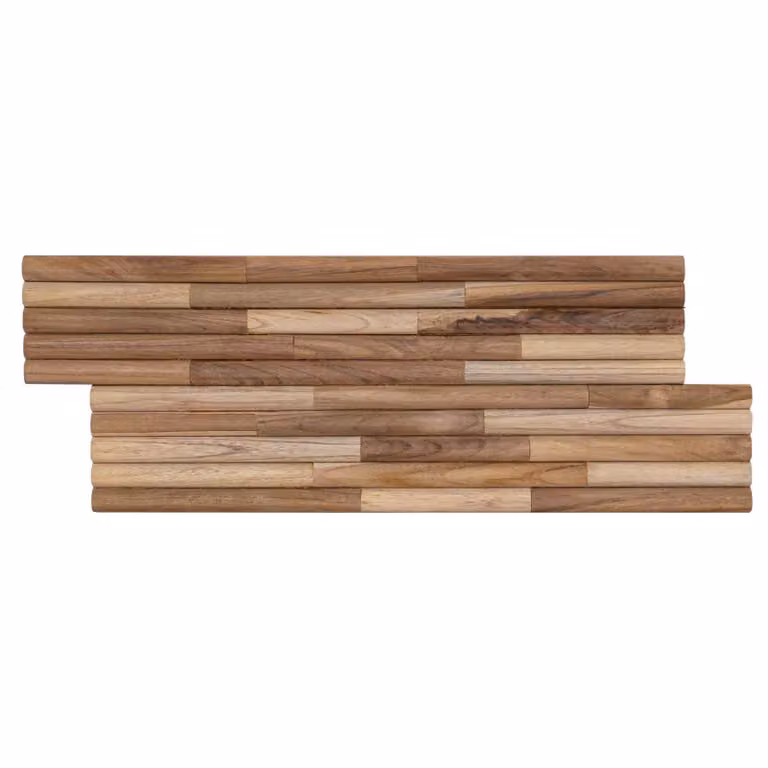 Set di 10 pannelli da parete vidaXL in legno effetto teak marrone L: 55 cm, P: 20 cm, H: 2 cm