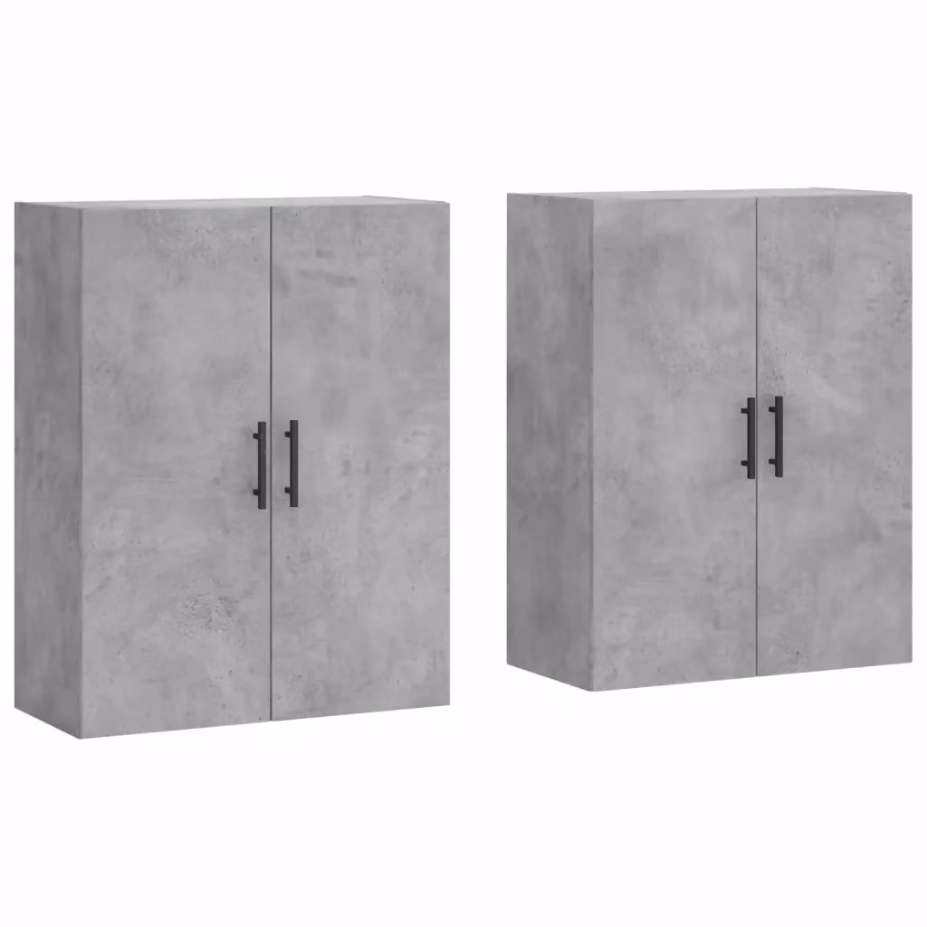 Set di 2 mobili a parete moderni vidaXL in legno grigio opaco L: 69,5 cm, P: 34 cm, H: 90 cm – 2