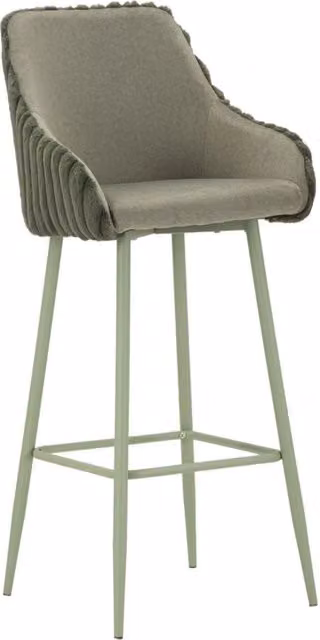 Sgabello Bar Alaska A Verde Set 2 Pz 52x46x111 cm in Compensato e Spugna e Ferro e Poliestere Verde