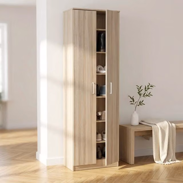 Armadio scarpiera con 7 scaffali in Legno Composito cm 33x45x192 - BONIFACE