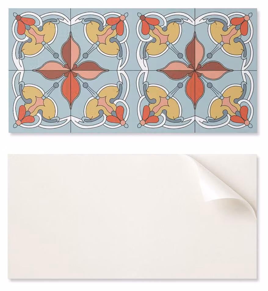 Pannello in vinile autoadesivo per bagno, dimensioni 120 x 60 cm, con motivo floreale e dettagli