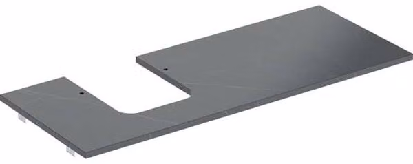 Geberit ONE Plaque de lavabo, découpe à gauche, pour lavabo à poser en forme de coupe, grès cérame, 120x2x47cm, 505.125.00.2, 505.125.00.2