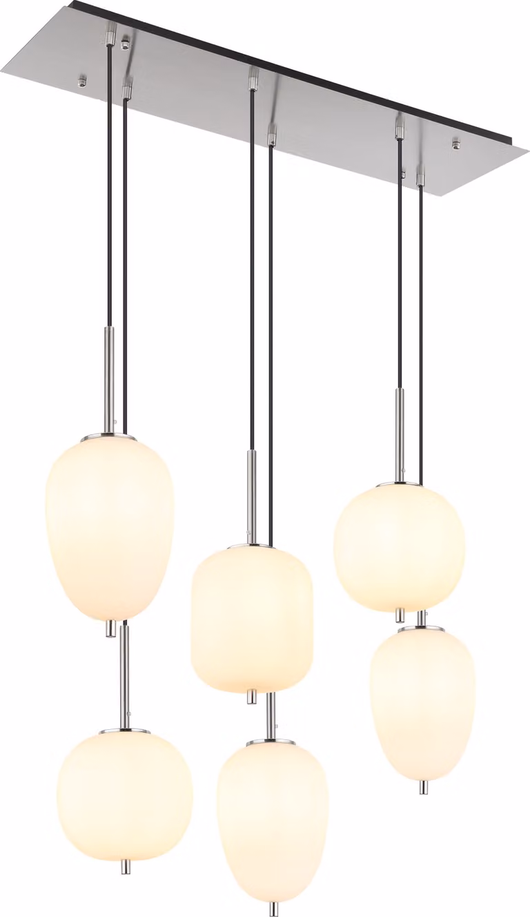 Globo Lighting lampada a sospensione in metallo nichel opaco, 6x E14