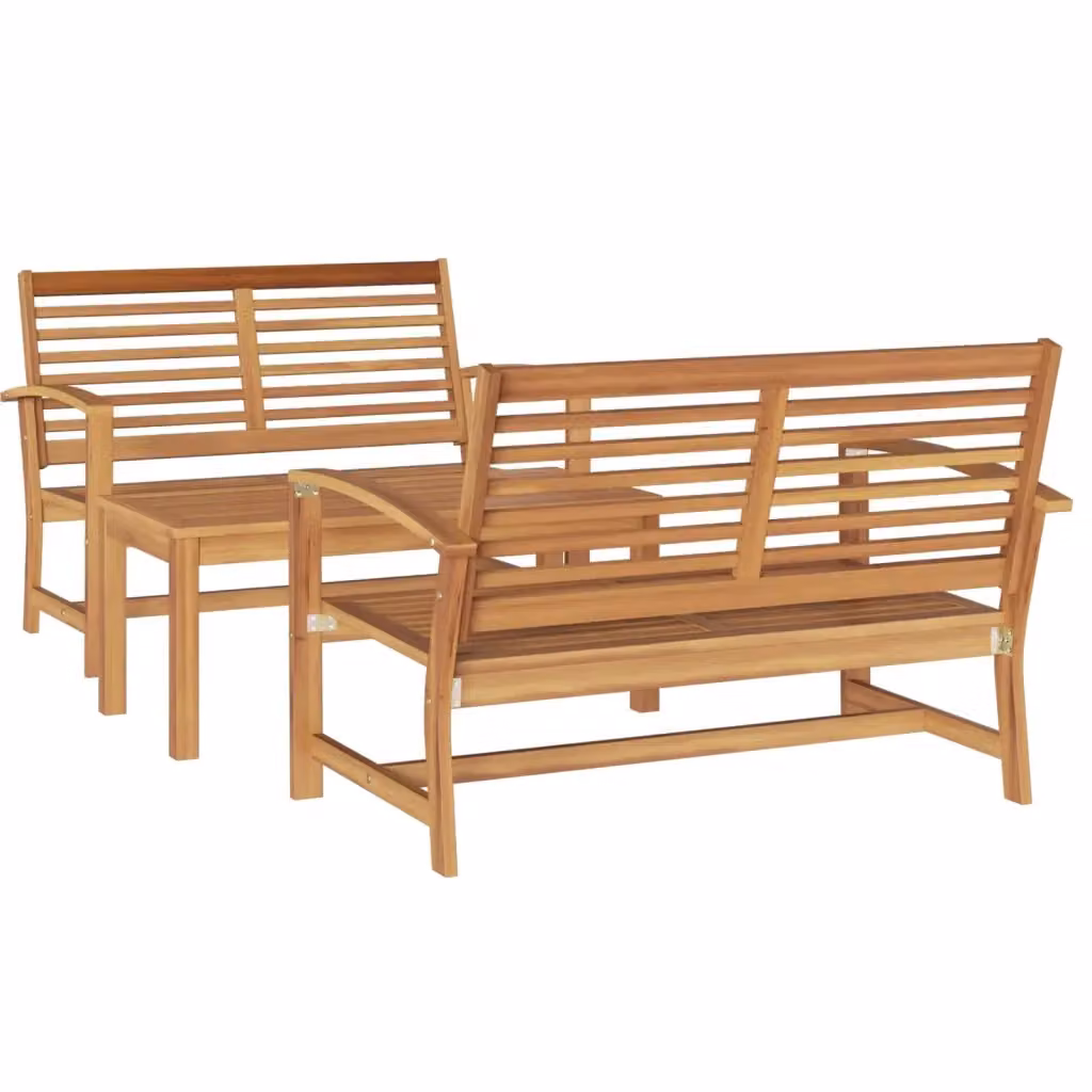 Set Divano da Giardino e Tavolino vidaXL in Legno di Teak Solido Marrone con Cuscini inclusi – 2