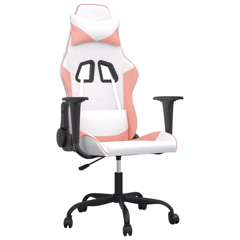 Sedia da Gaming Bianco e Rosa in Pelle finta