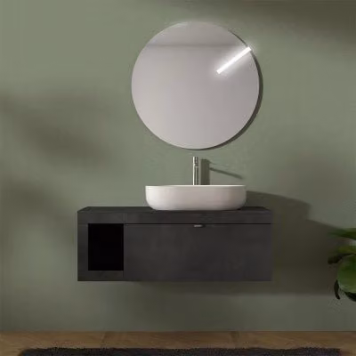 Mobile bagno sospeso Maya con specchio grigio L: 110 cm, P: 50 cm, H: 41 cm