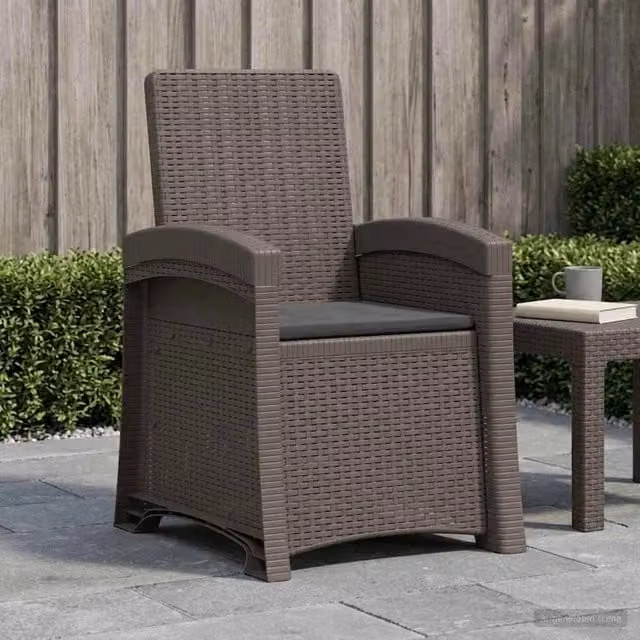 Sedia da giardino reclinabile vidaXL in effetto rattan color antracite per adulti – 1