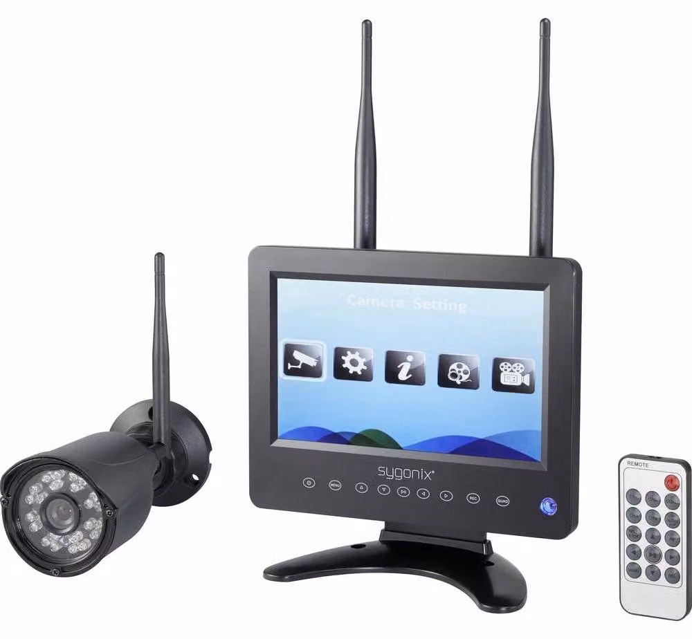 Kit di telecamere di sicurezza wireless - 1 telecamera HD 720p - Sensore di movimento - Visione notturna fino a 150 metri
