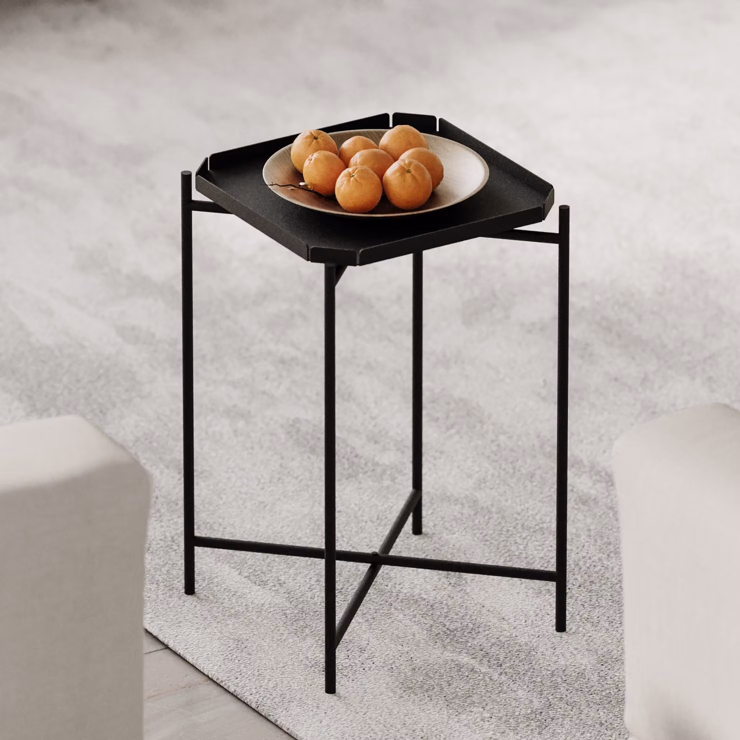 Skye Decor, Shb-008, tavolino, 100 % METALLO, nero, 46 x 46 x 56 cm