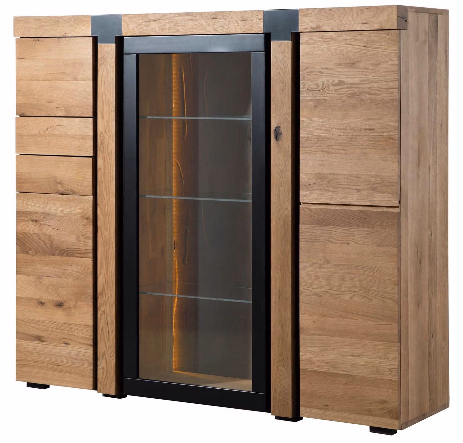 MASSIVMOEBEL24 | Credenza in legno di Quercia selvatica 161x45x144 oliato / naturale ROTTERDAM #101