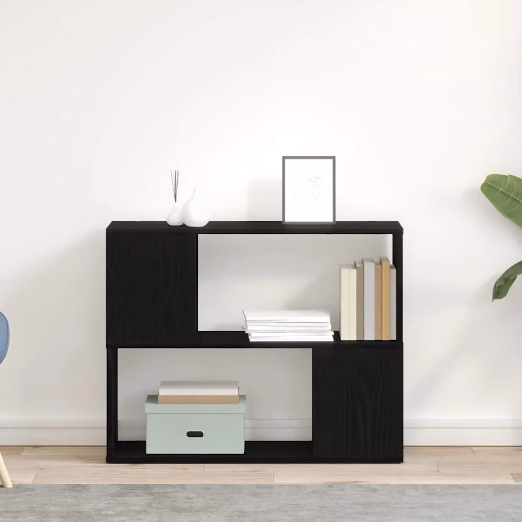 Set mobile TV moderno vidaXL in legno ingegnerizzato nero, L 80 cm x P 24 cm x H 63 cm