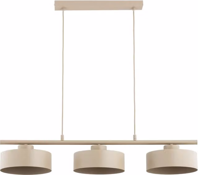 Lampada a sospensione moderna SELIA Alfa beige in metallo e tessuto con 3xE27 dimmabile
