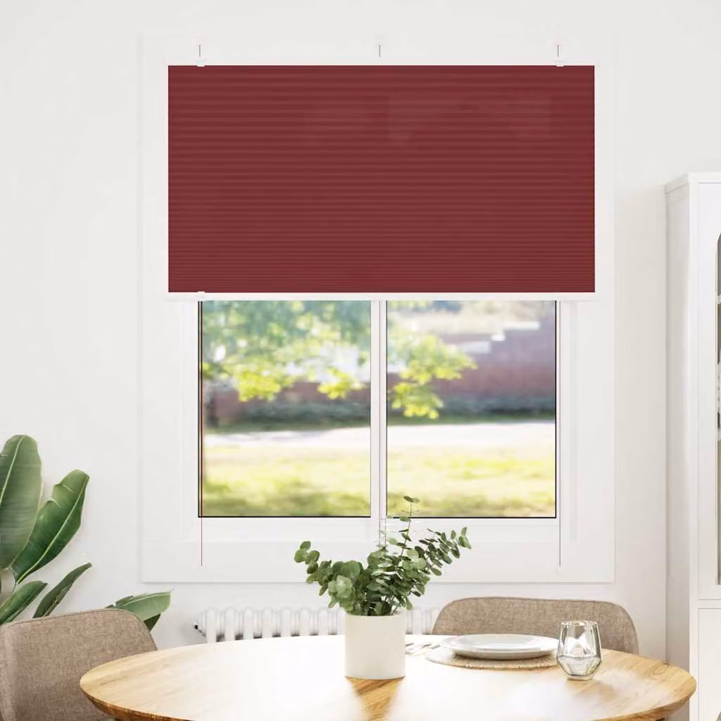 vidaXL Tenda Plissettata Rosso Bordeaux 110x150 cm Larghezza Tessuto