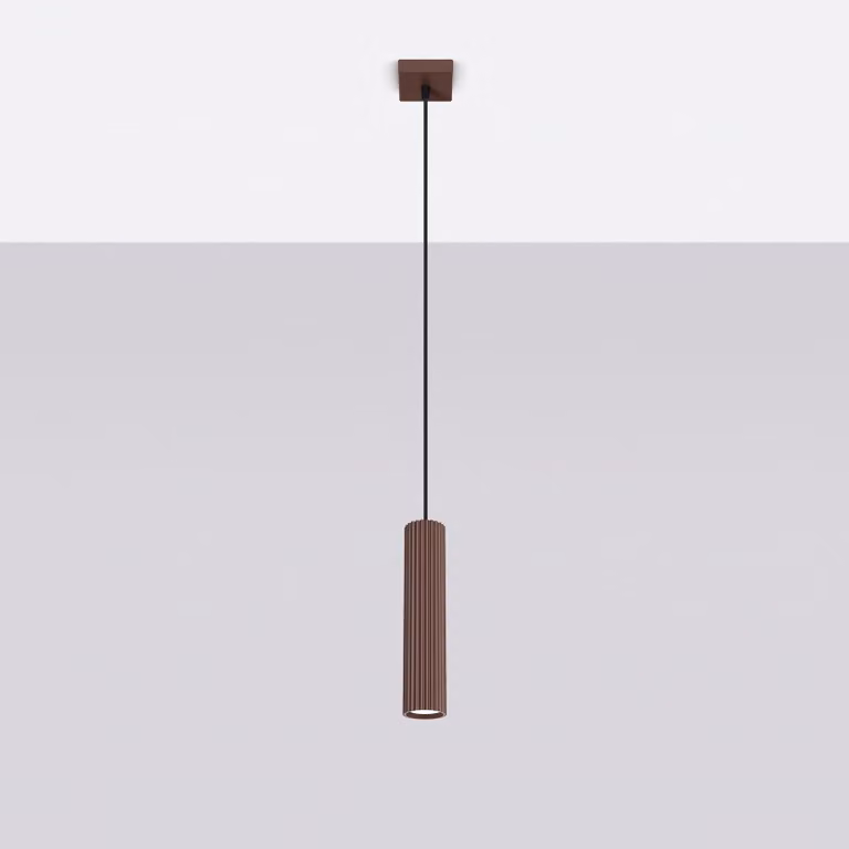 Lampada a sospensione KARBON 1 marrone 1xGU10 10W alluminio 118x8x8 cm Sollux Lighting