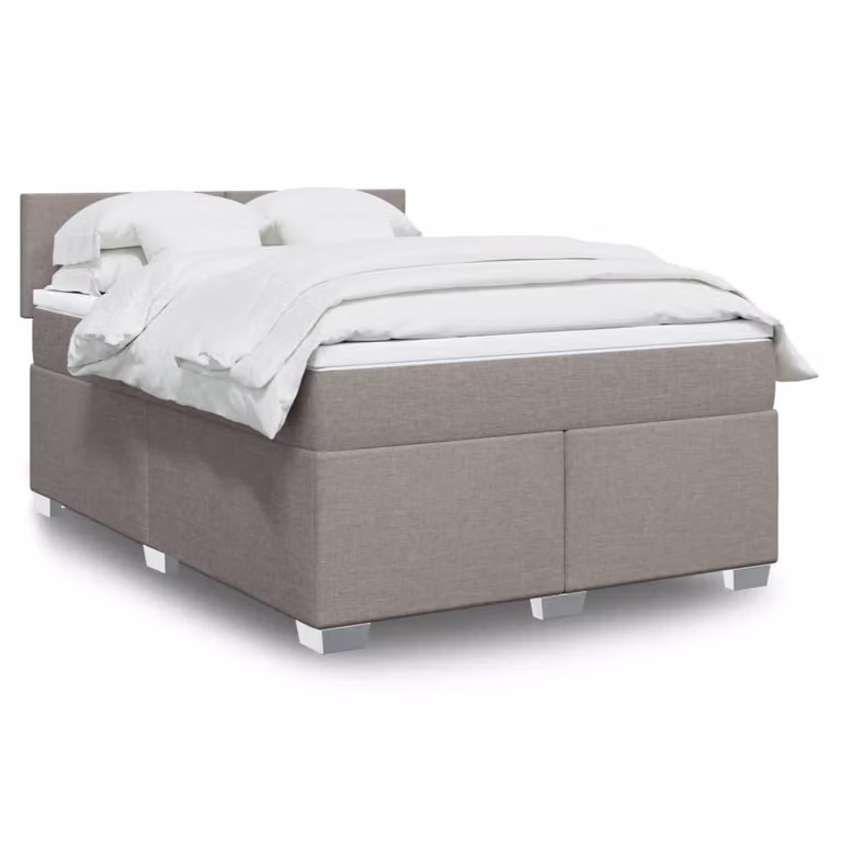 Maison Exclusive - Letto boxspring con materasso Taupe 140x190 cm Tessuto