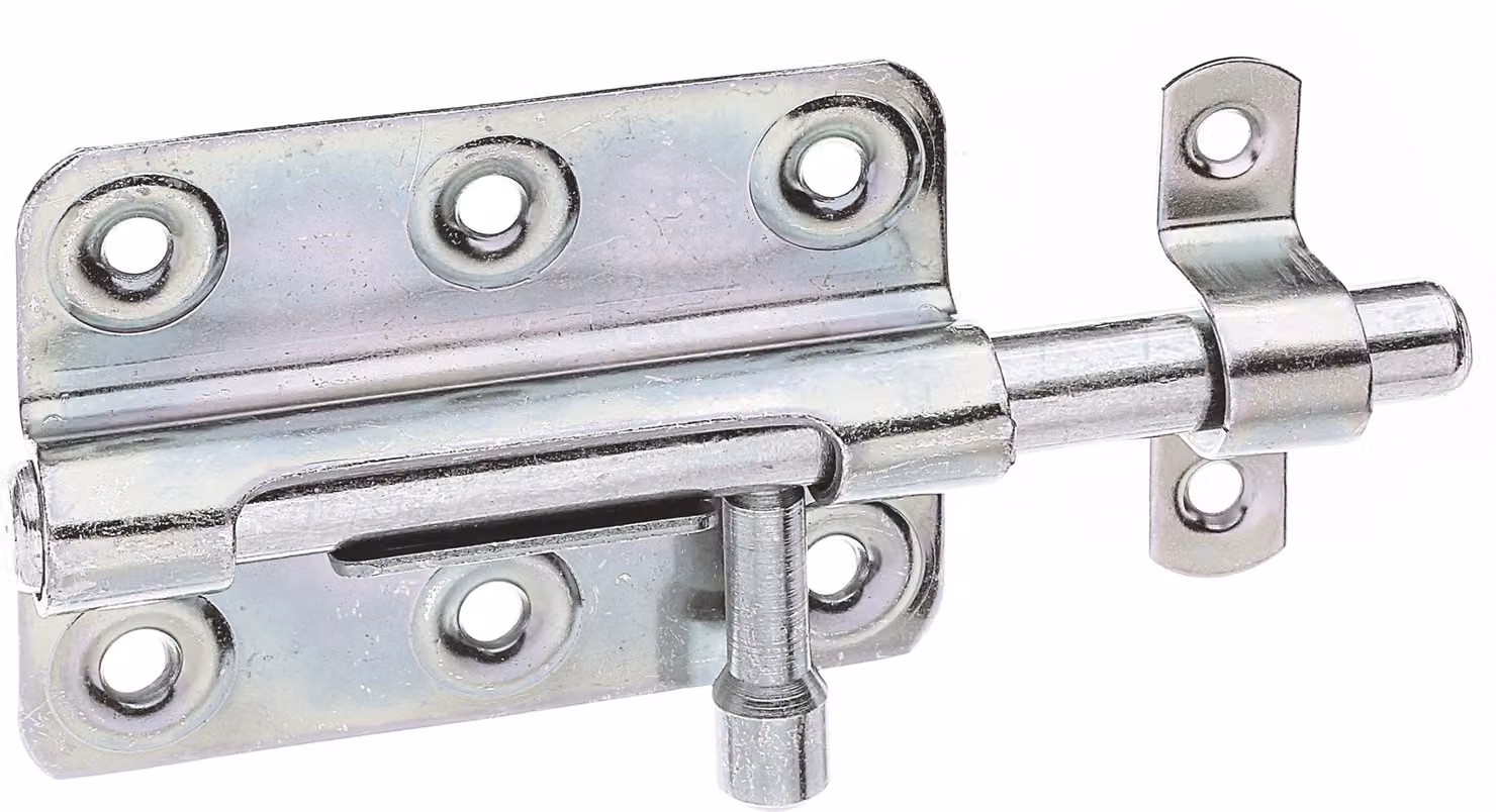 Alberts 129132 Scrocco, con maniglia rotonda e anello fisso, zincato, passivato a film spesso, piastra 80 x 59 mm, bullone Ø 10 mm, lunghezza totale 125 mm, set da 3