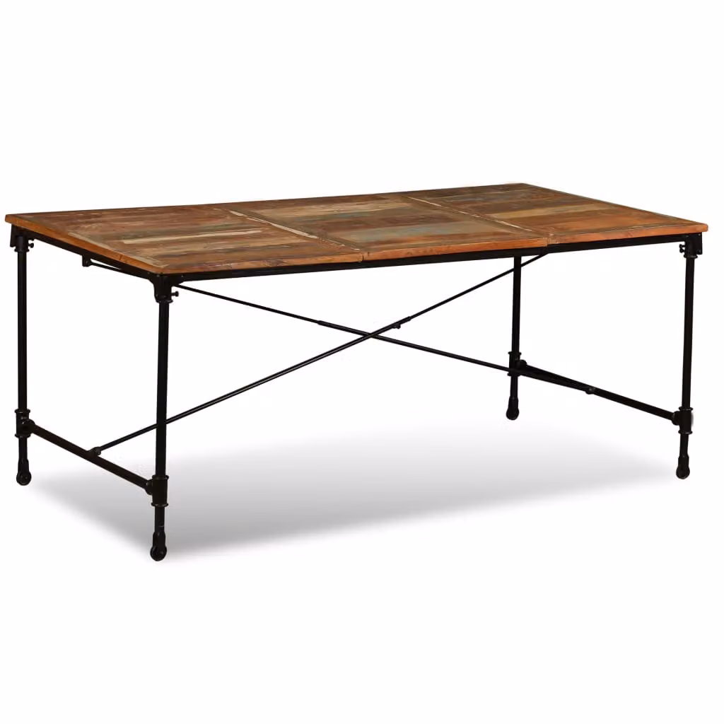 Tavolo da Pranzo in Legno Massello di Recupero 180 cm
