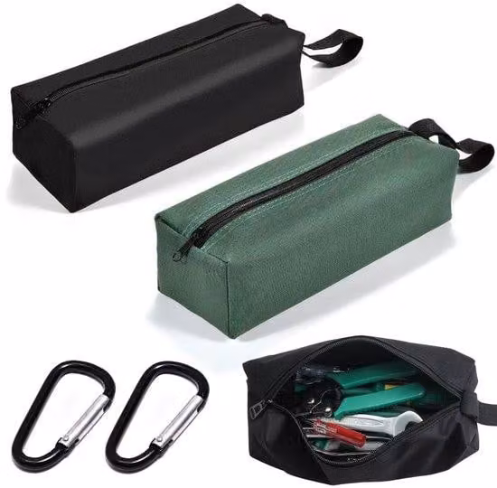 Ibenzoa® Set compatto – 2 sacche portaoggetti per utensili e accessori, tessuto Oxford 600D, colore nero, dimensioni 25 x 8,5 x 7 cm