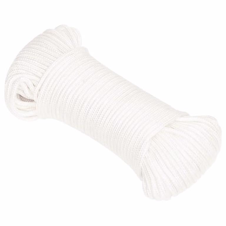 Corda multiuso vidaXL in plastica bianca, diametro 3 mm, lunghezza 250 m, con carico massimo di 67,5 kg