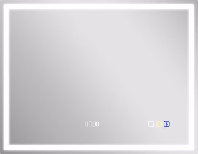 HOMCOM Specchio da bagno LED Bluetooth 90x70 cm con touch, antiappannamento e memoria, Argento   Aosom Italy