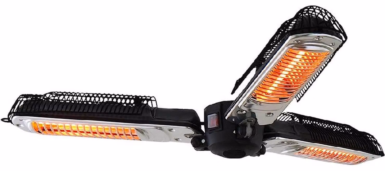 Riscaldatore elettrico radiante per ombrellone, sospeso, Ø 1000 mm, altezza 850 mm