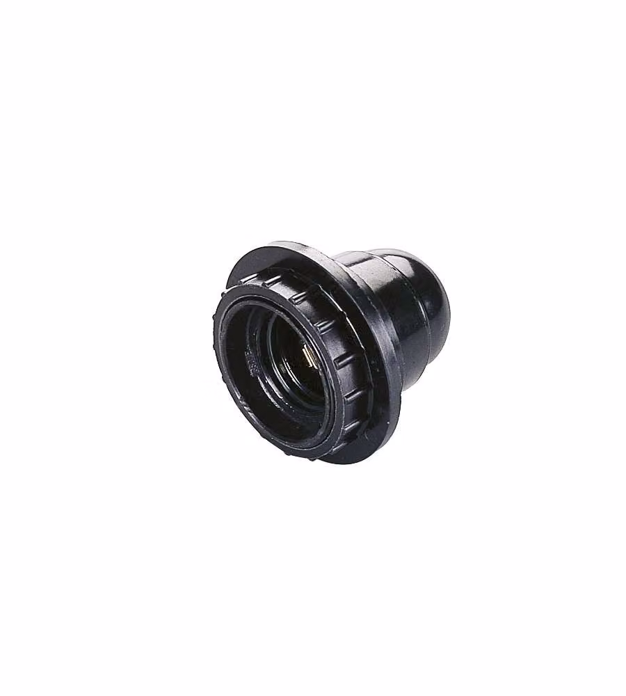 Portalampada con ghiera Poly Pool in plastica nera per attacco E27 – 2