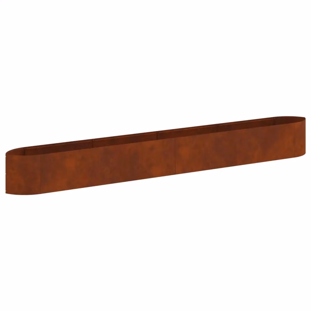 Letto rialzato da giardino vidaXL in acciaio Corten marrone L: 380 cm, P: 40 cm, H: 40 cm – 2