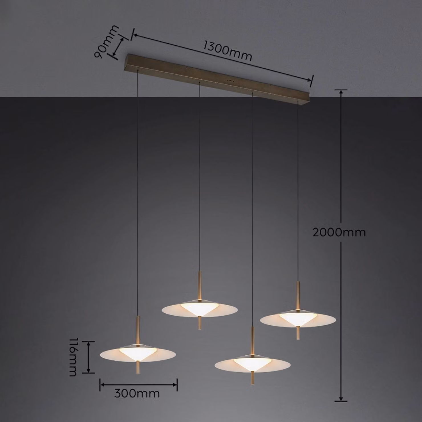 Trio Lighting Lampada a sospensione Amalo, dimmerabile, Alluminio / Grigio / Zincato, Soggiorno / Sala da pranzo, Metallo, Moderno, Lampada a sospensione