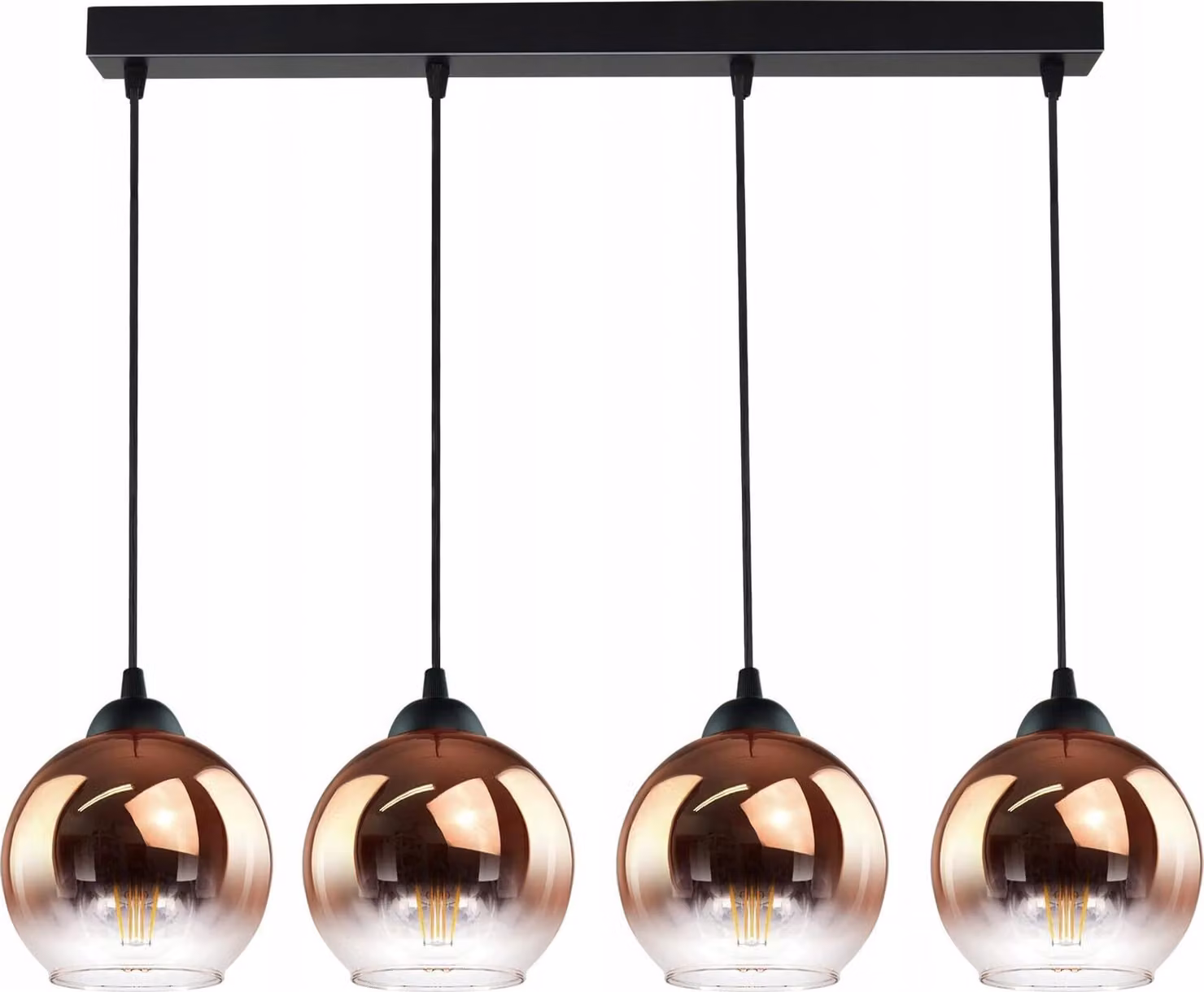 FKL DESIGN Home Deco Lampada da soffitto Lampada a sospensione a sfera Rame nero trasparente