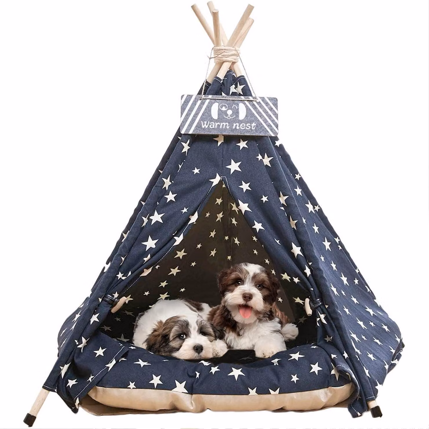 Tenda a forma di teepee lavabile per cani e gatti