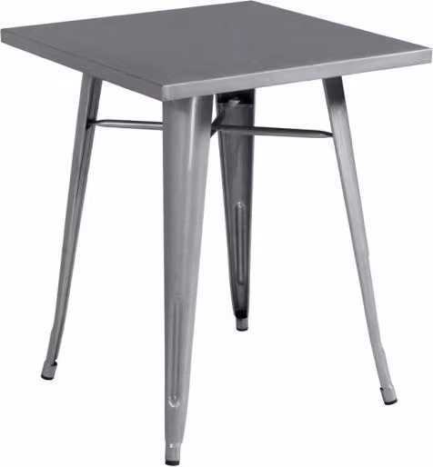 Set Di 2 Tavoli Lamiera 60X60 Silver Moia