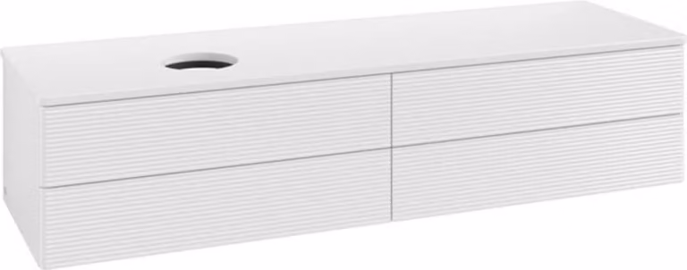V&B Mobiletto con struttura frontale - illuminazione Antao 160x50cm, WBP colore Lac, laccato bianco