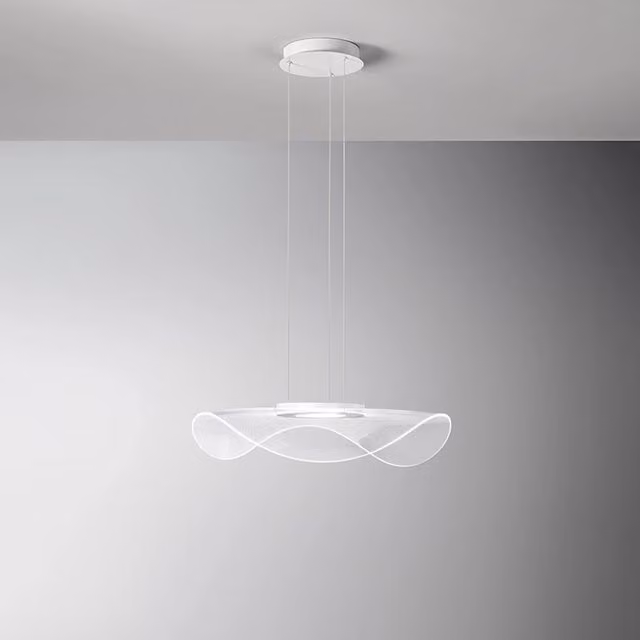 Sospensione Moderna Perenz Medusa in Metallo e Acrilico Bianco e Trasparente con LED da 45W 3000K Luce Bianco Caldo – 1