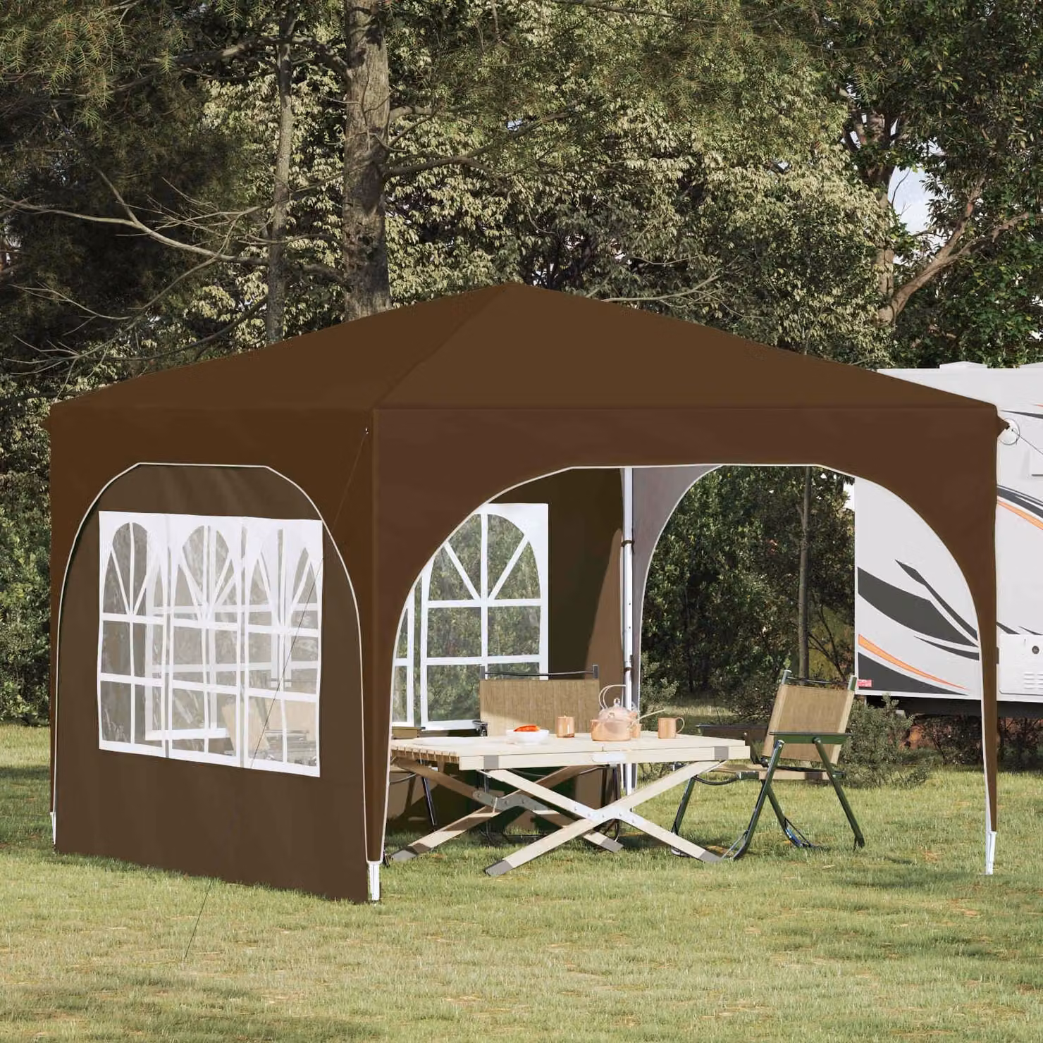 Maison Exclusive - Tenda pop-up per eventi, dimensioni 290 x 290 x 245 cm, colore beige