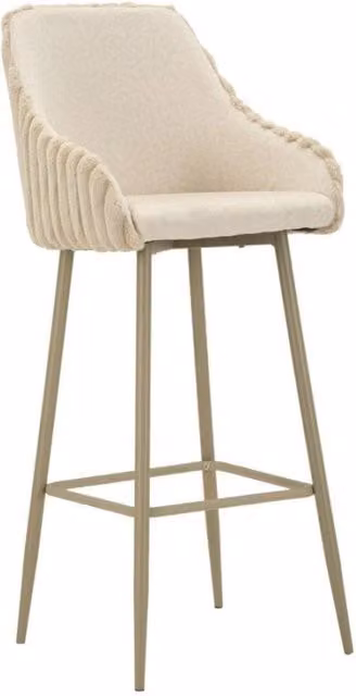Sgabello Bar Alaska -a- Crema Set 2 Pz cm 52x46x111 (altezza Seduta cm 78)